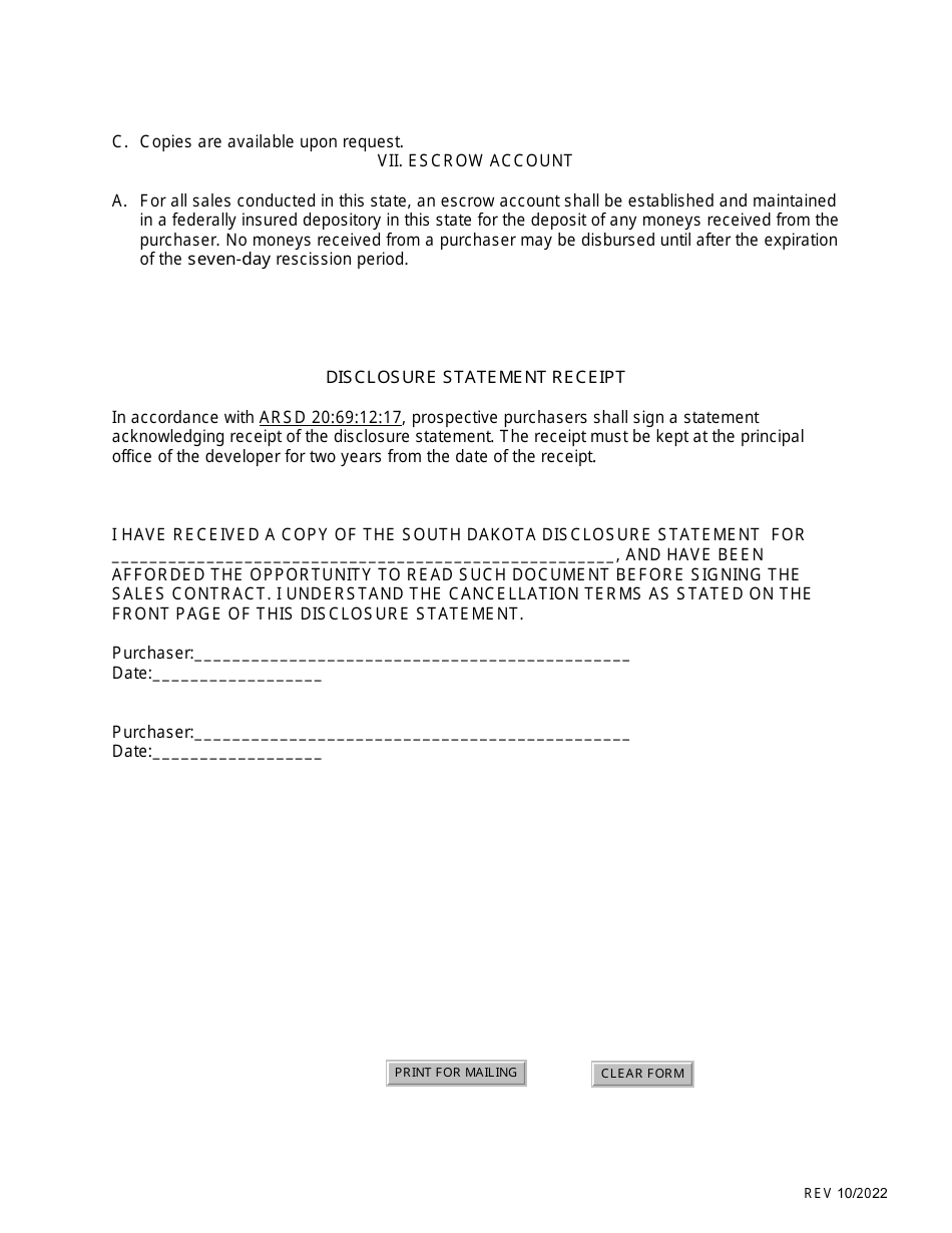 SD Form 0286 Timeshare Application - South Dakota, Page 9