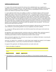 SD Form 0284 Subdivision Application - South Dakota, Page 2