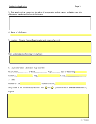 SD Form 0284 Subdivision Application - South Dakota, Page 3