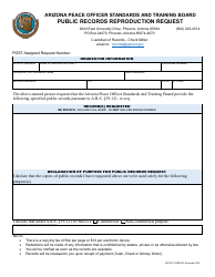 Document preview: AZPOST Form PR Public Records Reproduction Request - Arizona