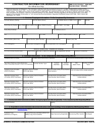 GSA Form 850 Contractor Information Worksheet
