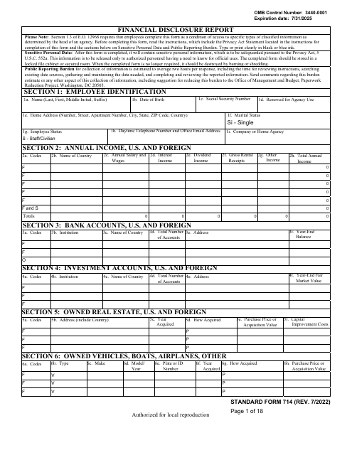 Form SF-714 Financial Disclosure Report