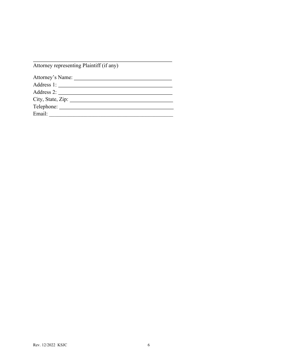 Kansas Petition for Protection From Stalking, Sexual Assault, or Human