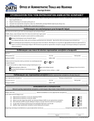Document preview: Form GN4 Authorization for Registered Representative to Appear - New York City (Haitian Creole)