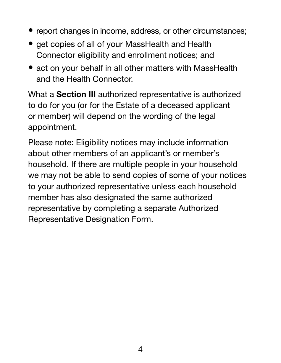 Form ARD Authorized Representative Designation Form (Large Print) - Massachusetts, Page 4