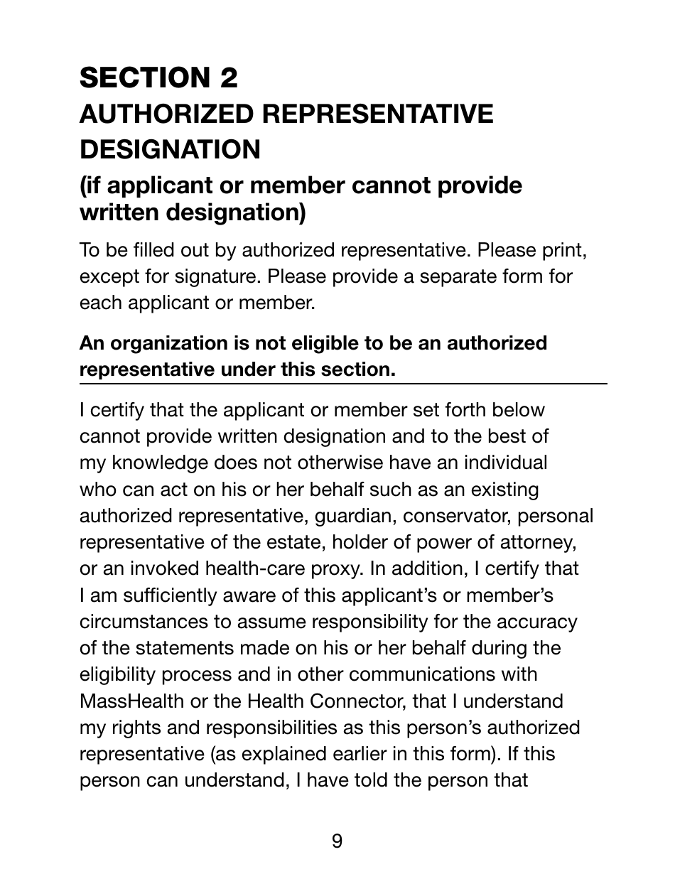 Form ARD Authorized Representative Designation Form (Large Print) - Massachusetts, Page 9