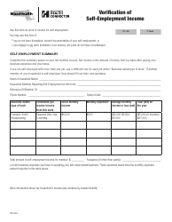 Form INVF Verification of Self-employment Income - Massachusetts