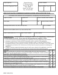 Form OSRC1000 Ohio State Racing Commission Harness License Application - Ohio