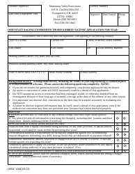 Form OSRC1000 Ohio State Racing Commission Thoroughbred License Application - Mahoning Valley Racecourse - Ohio