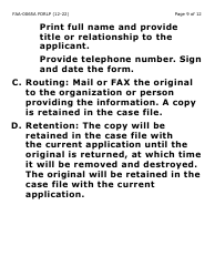 Form FAA-0065A-LP Verification of Living Arrangements/Residential Address (Large Print) - Arizona, Page 9