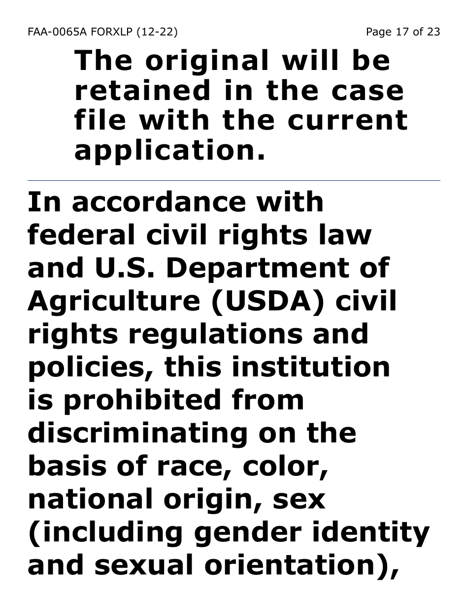 Form FAA-0065A-XLP Verification of Living Arrangements / Residential Address (Extra Large Print) - Arizona, Page 17