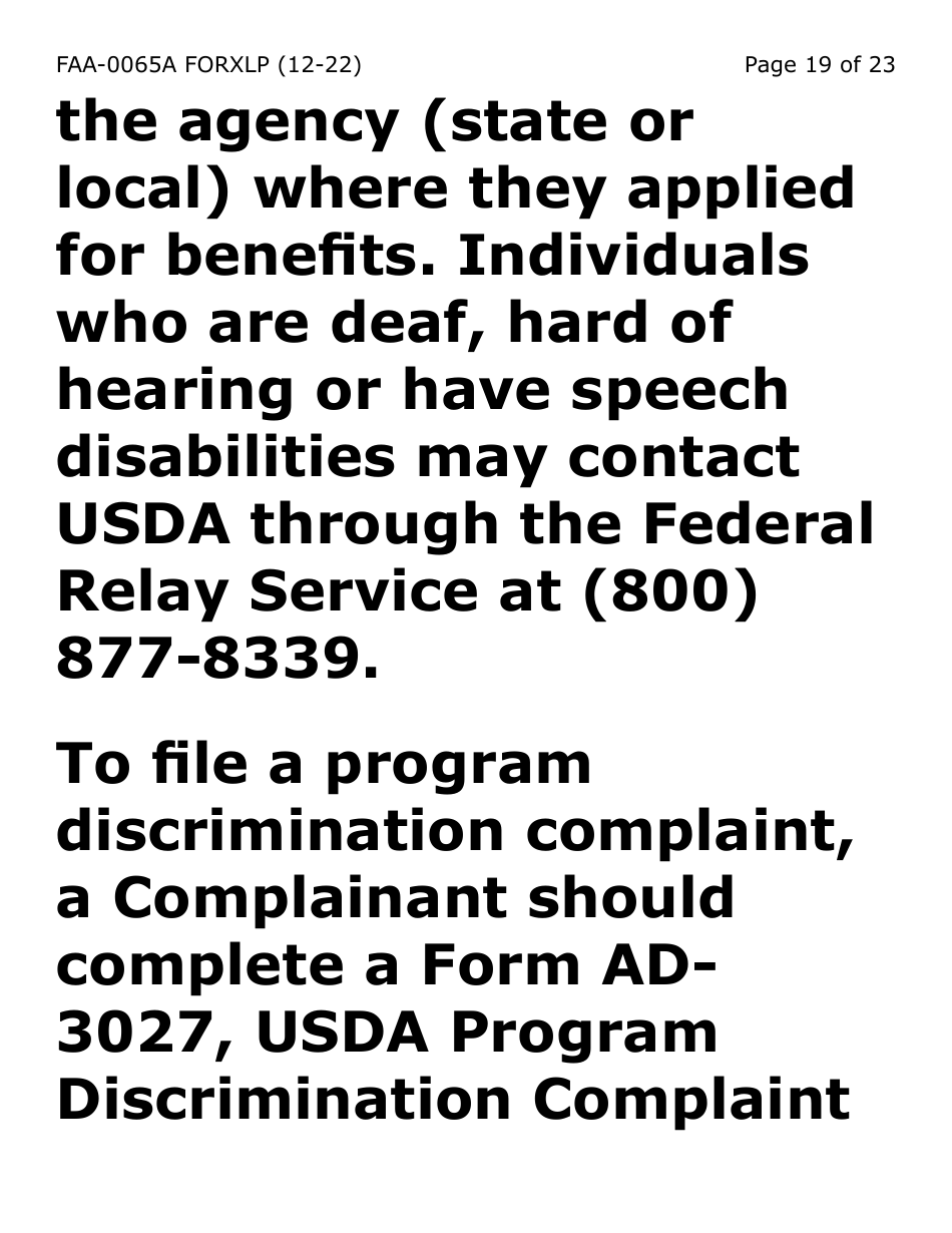 Form FAA-0065A-XLP Verification of Living Arrangements / Residential Address (Extra Large Print) - Arizona, Page 19