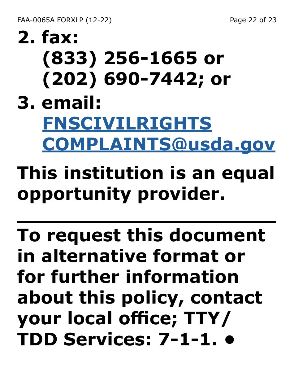 Form FAA-0065A-XLP Verification of Living Arrangements / Residential Address (Extra Large Print) - Arizona, Page 22