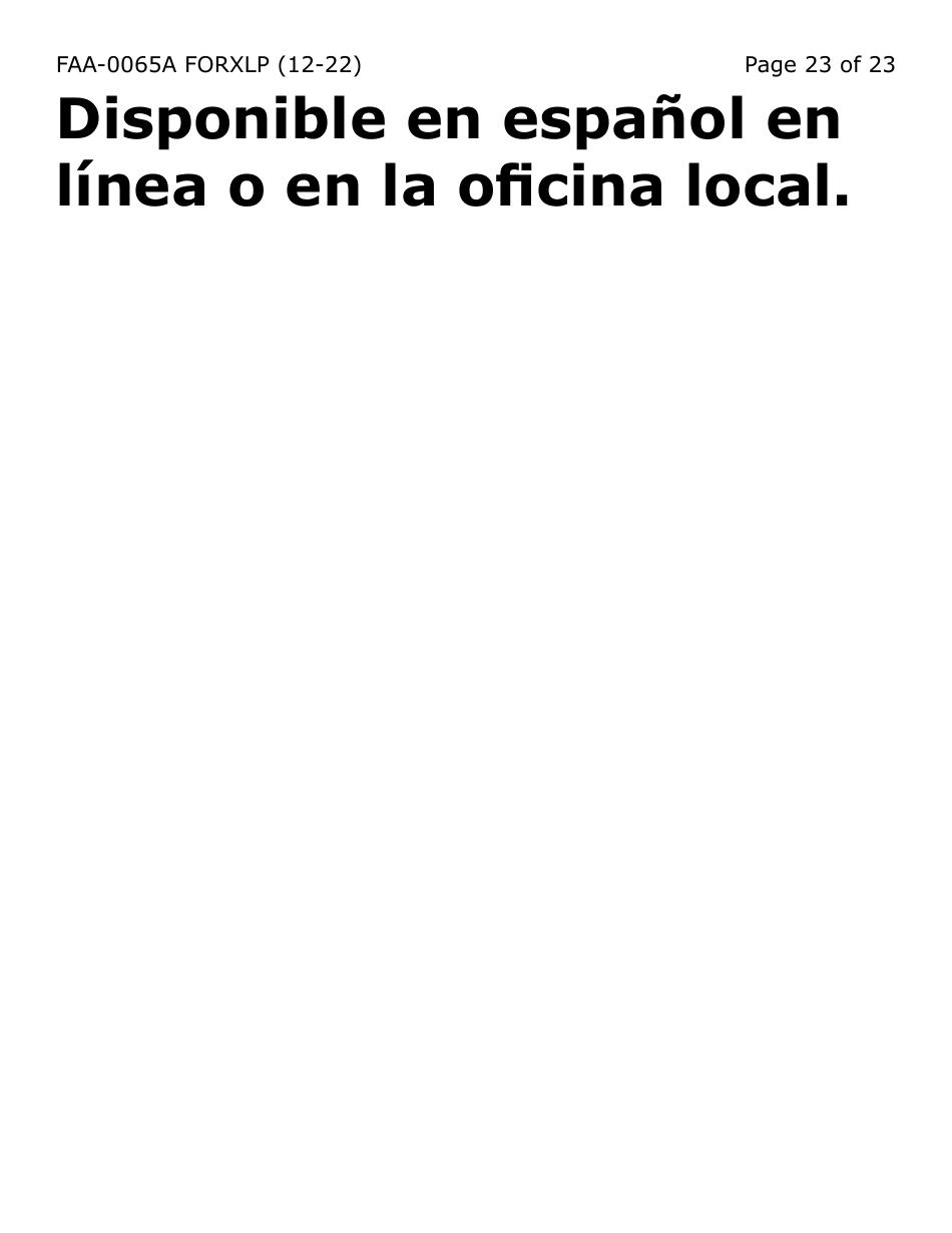 Form FAA-0065A-XLP Verification of Living Arrangements / Residential Address (Extra Large Print) - Arizona, Page 23