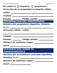 Formulario ASA-1011A-SLP Solicitud De Apelacion - Erap, Lihwap &amp; Liheap (Letra Grande) - Arizona (Spanish), Page 2