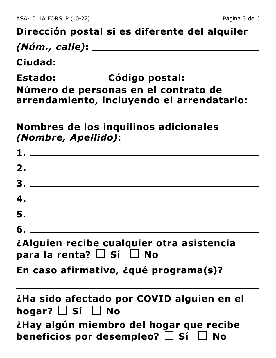 Formulario ASA-1011A-SLP Solicitud De Apelacion - Erap, Lihwap  Liheap (Letra Grande) - Arizona (Spanish), Page 3