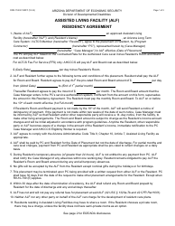 Form DDD-1747A Assisted Living Facility (Alf) Residency Agreement - Arizona