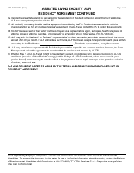 Form DDD-1747A Assisted Living Facility (Alf) Residency Agreement - Arizona, Page 2