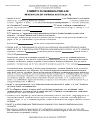 Formulario DDD-1747A-S Contrato De Residencia Para Las Residencias De Vivienda Asistida (Alf) - Arizona (Spanish)