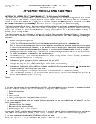 Form CCA-0001A Application for Child Care Assistance - Arizona