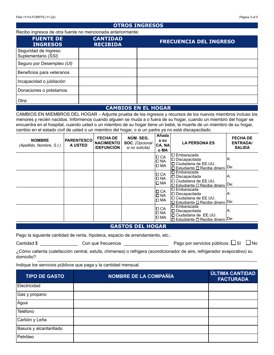 Formulario FAA-1111A-S Formulario Para Verificar La Declaracion Del Participante - Arizona (Spanish), Page 3