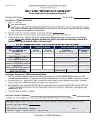 Form CC-214 Child Care Provider Rate Agreement - Arizona