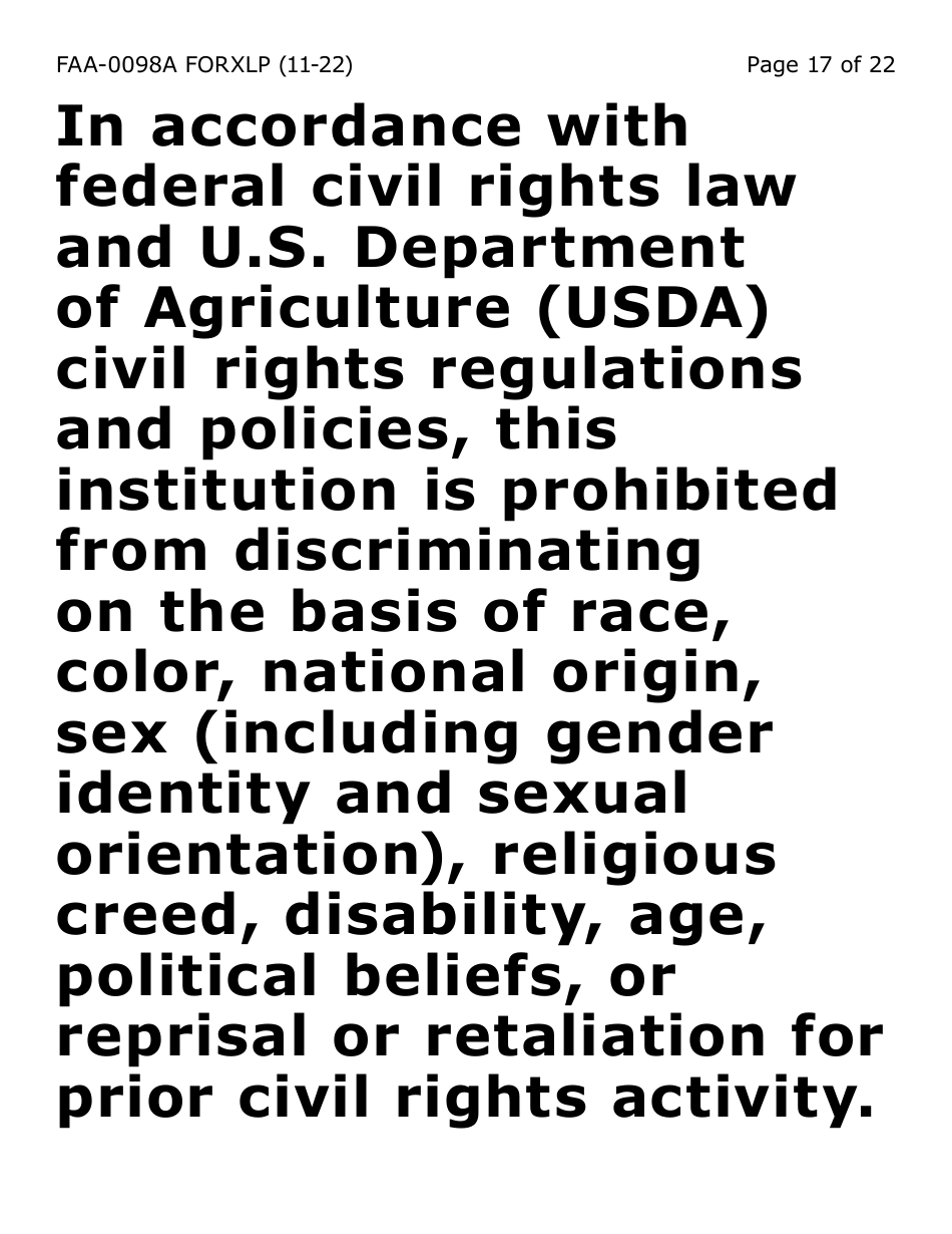 Form FAA-0098A-XLP Hearing Request (Extra Large Print) - Arizona, Page 17