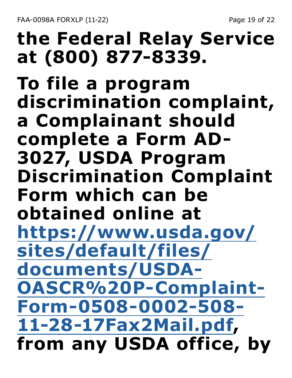 Form FAA-0098A-XLP Hearing Request (Extra Large Print) - Arizona, Page 19