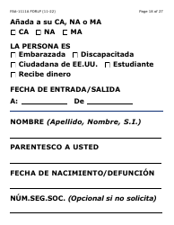 Formulario FAA-1111A-SLP Formulario Para Verificar La Declaracion Del Participante (Letra Grande) - Arizona (Spanish), Page 18