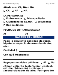 Formulario FAA-1111A-SLP Formulario Para Verificar La Declaracion Del Participante (Letra Grande) - Arizona (Spanish), Page 19