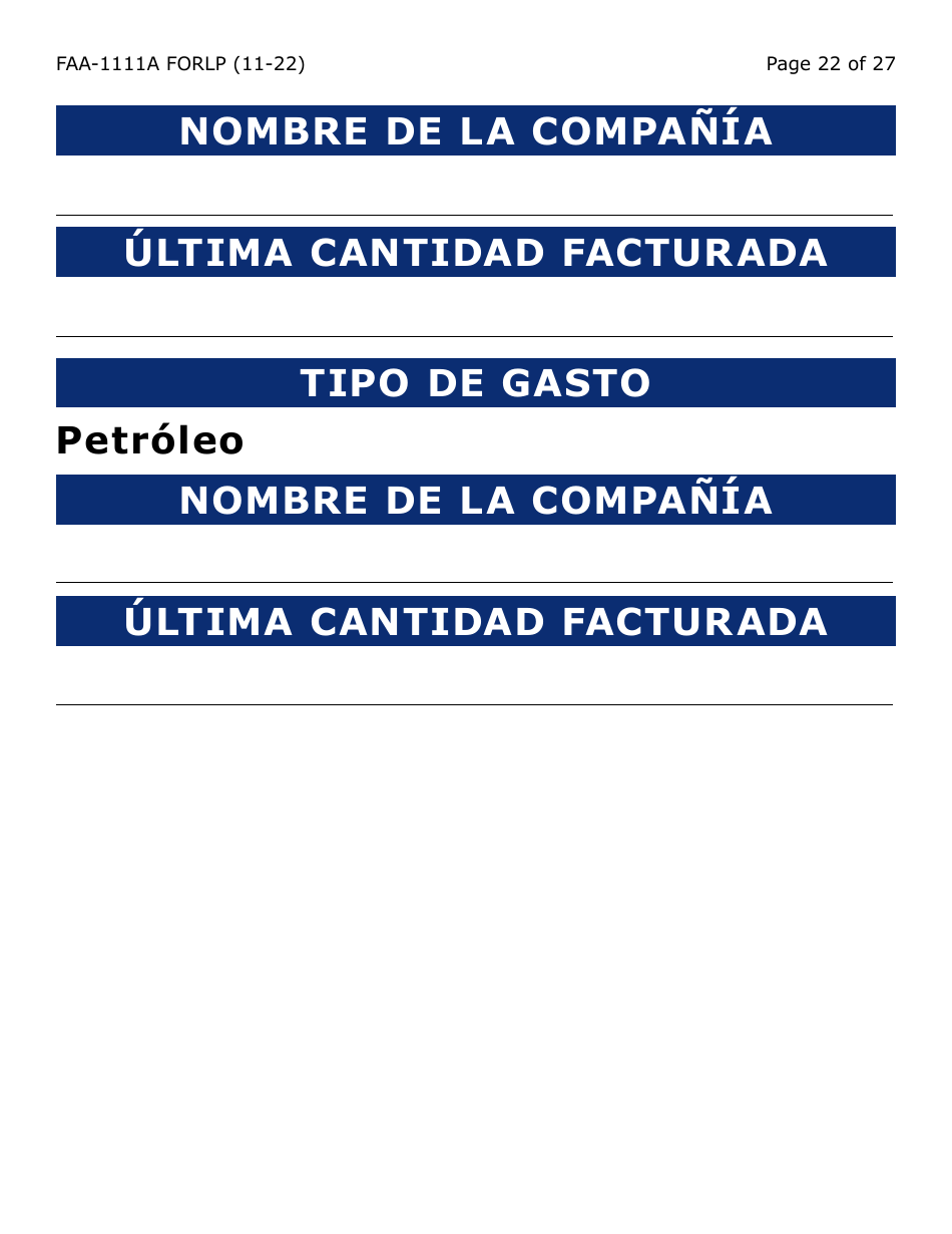 Formulario FAA-1111A-SLP Formulario Para Verificar La Declaracion Del Participante (Letra Grande) - Arizona (Spanish), Page 22
