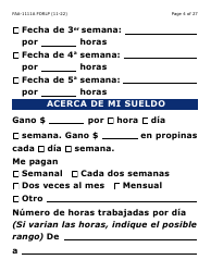 Formulario FAA-1111A-SLP Formulario Para Verificar La Declaracion Del Participante (Letra Grande) - Arizona (Spanish), Page 4