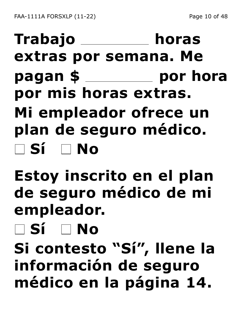Formulario FAA-1111A-SXLP Formulario Para Verificar La Declaracion Del Participante (Letra Extra Grande) - Arizona (Spanish), Page 10