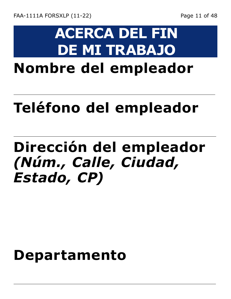 Formulario FAA-1111A-SXLP Formulario Para Verificar La Declaracion Del Participante (Letra Extra Grande) - Arizona (Spanish), Page 11