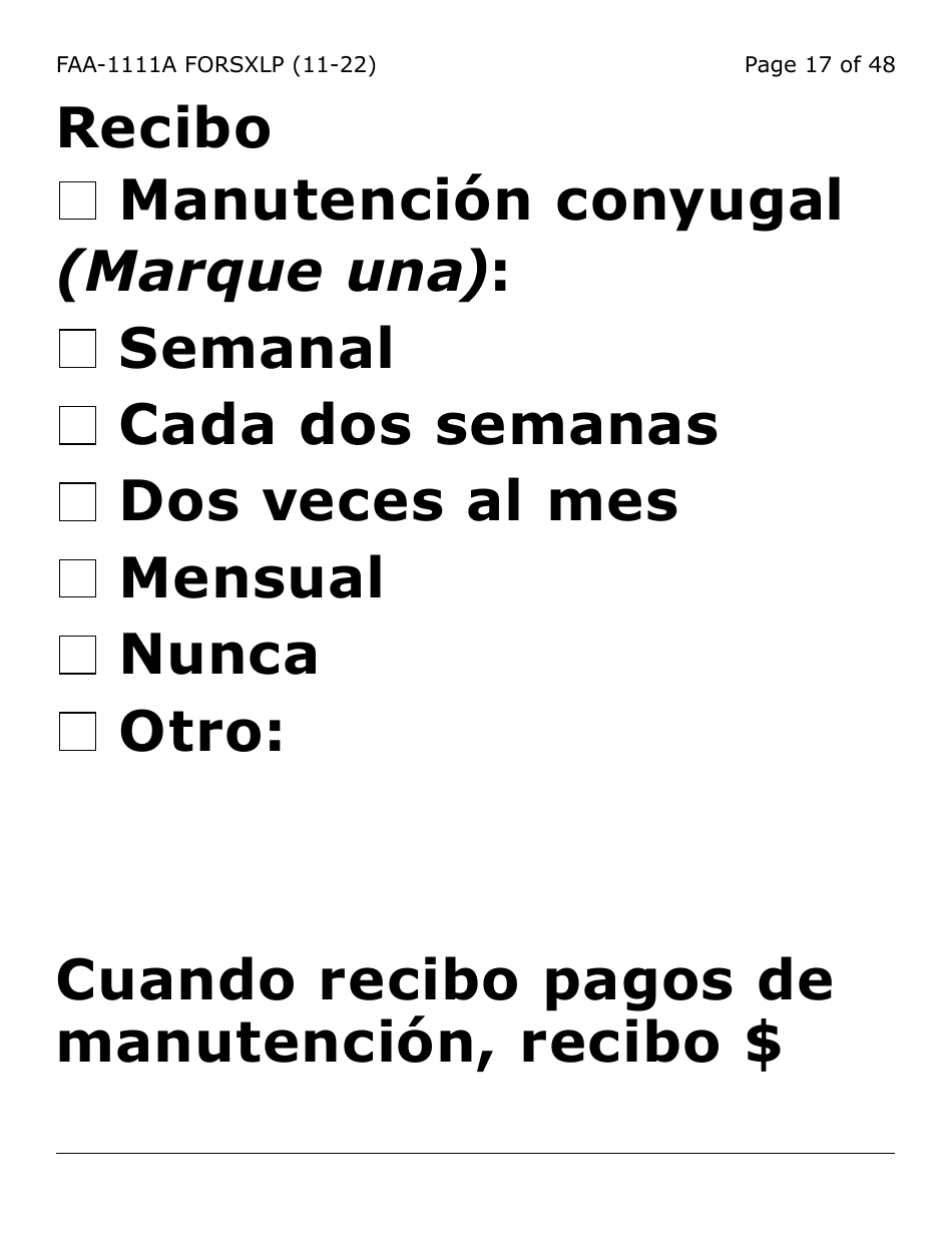 Formulario FAA-1111A-SXLP Formulario Para Verificar La Declaracion Del Participante (Letra Extra Grande) - Arizona (Spanish), Page 17