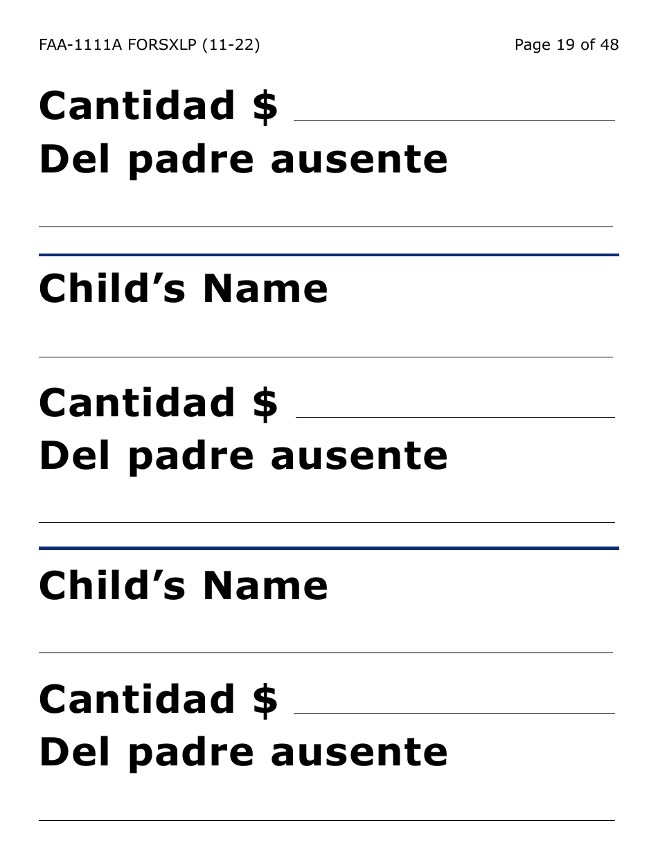 Formulario FAA-1111A-SXLP Formulario Para Verificar La Declaracion Del Participante (Letra Extra Grande) - Arizona (Spanish), Page 19