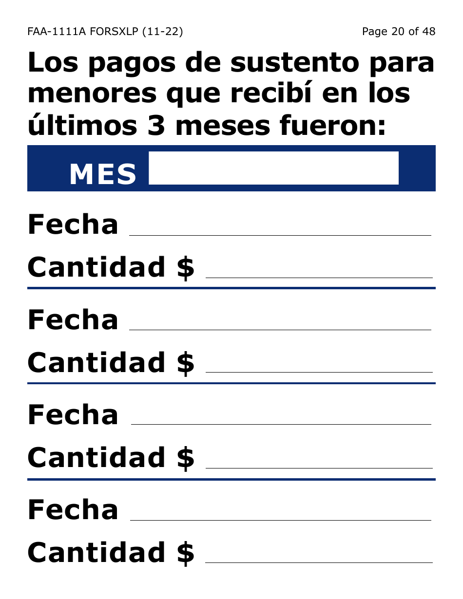 Formulario FAA-1111A-SXLP Formulario Para Verificar La Declaracion Del Participante (Letra Extra Grande) - Arizona (Spanish), Page 20