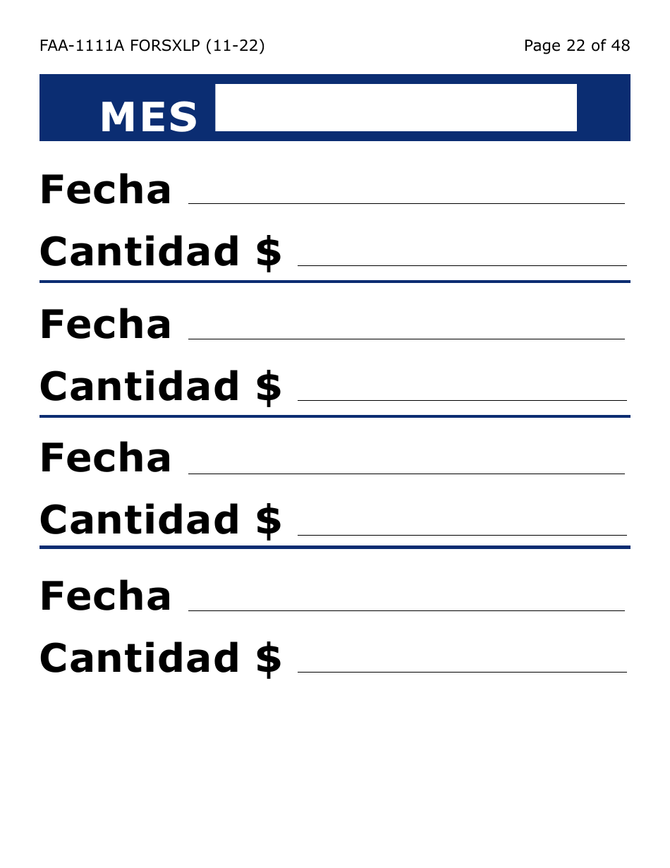Formulario FAA-1111A-SXLP Formulario Para Verificar La Declaracion Del Participante (Letra Extra Grande) - Arizona (Spanish), Page 22