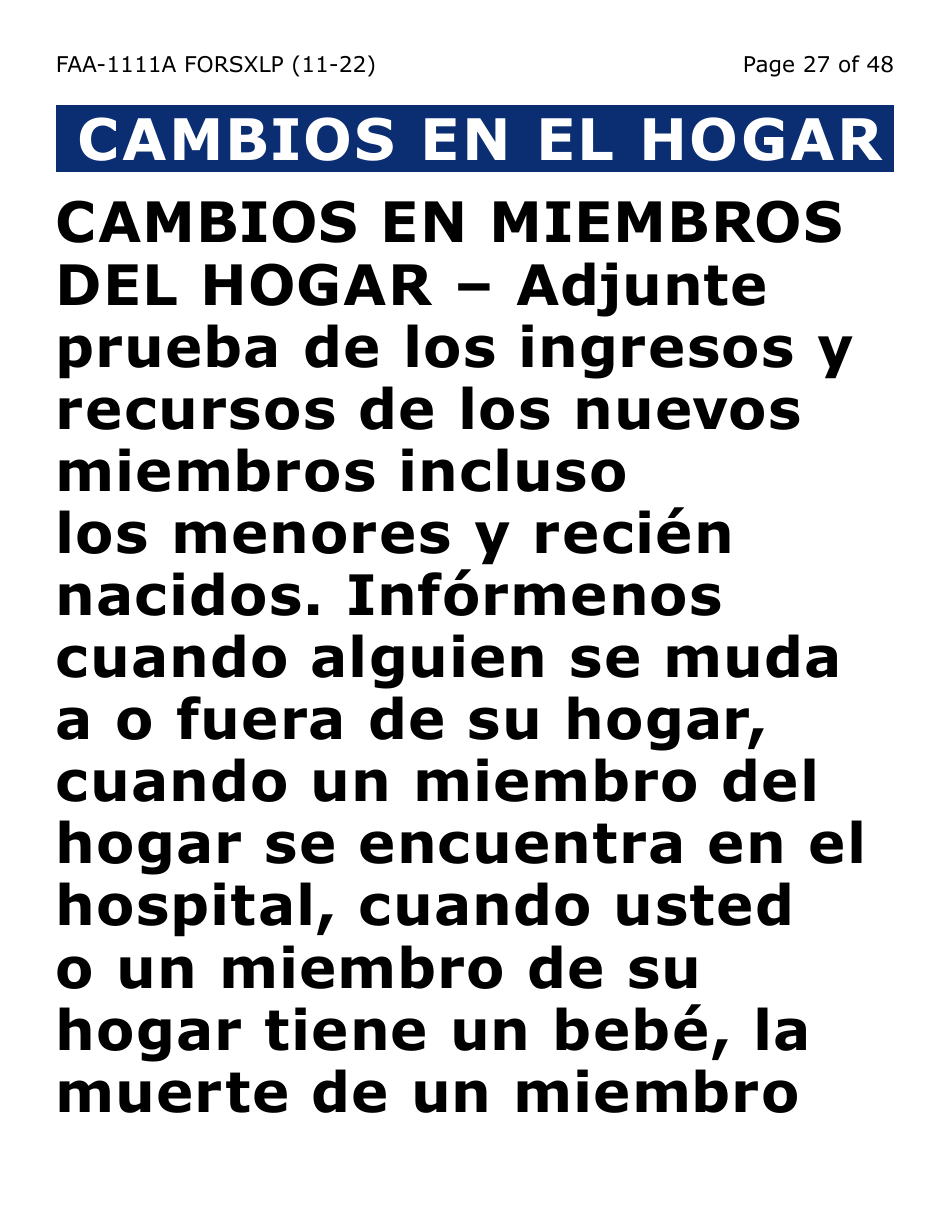 Formulario FAA-1111A-SXLP Formulario Para Verificar La Declaracion Del Participante (Letra Extra Grande) - Arizona (Spanish), Page 27