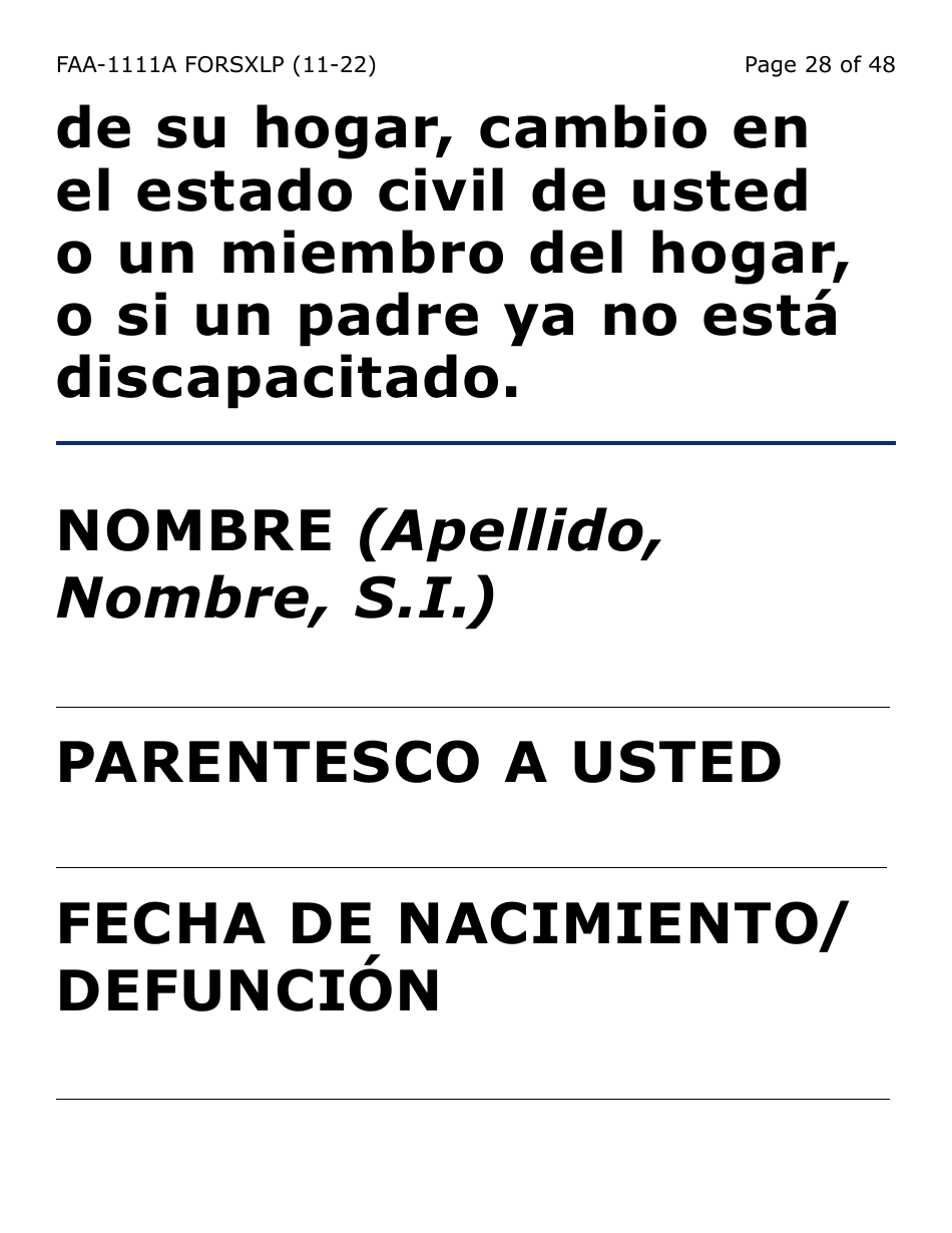 Formulario FAA-1111A-SXLP Formulario Para Verificar La Declaracion Del Participante (Letra Extra Grande) - Arizona (Spanish), Page 28