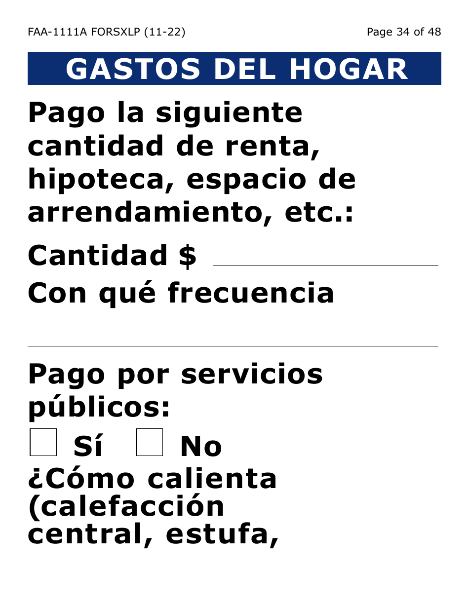 Formulario FAA-1111A-SXLP Formulario Para Verificar La Declaracion Del Participante (Letra Extra Grande) - Arizona (Spanish), Page 34