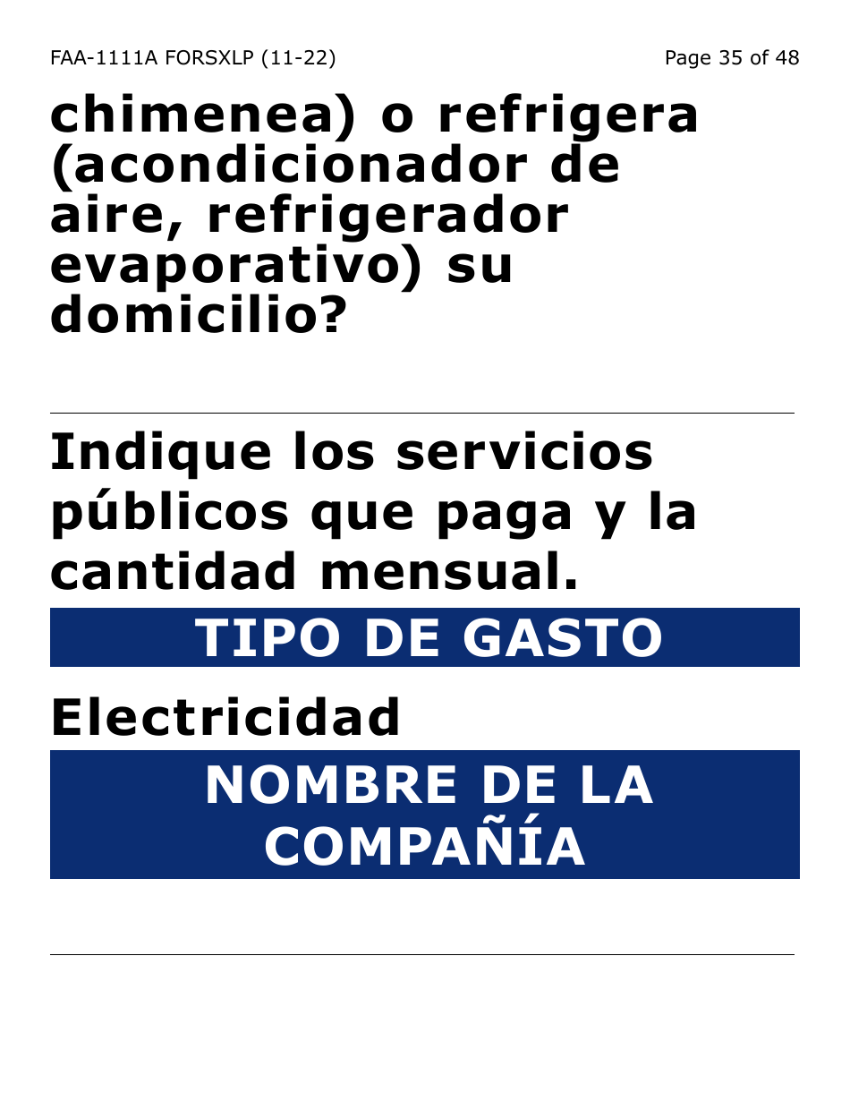 Formulario FAA-1111A-SXLP Formulario Para Verificar La Declaracion Del Participante (Letra Extra Grande) - Arizona (Spanish), Page 35