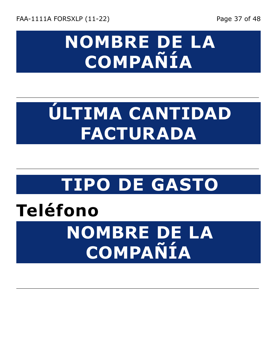 Formulario FAA-1111A-SXLP Formulario Para Verificar La Declaracion Del Participante (Letra Extra Grande) - Arizona (Spanish), Page 37