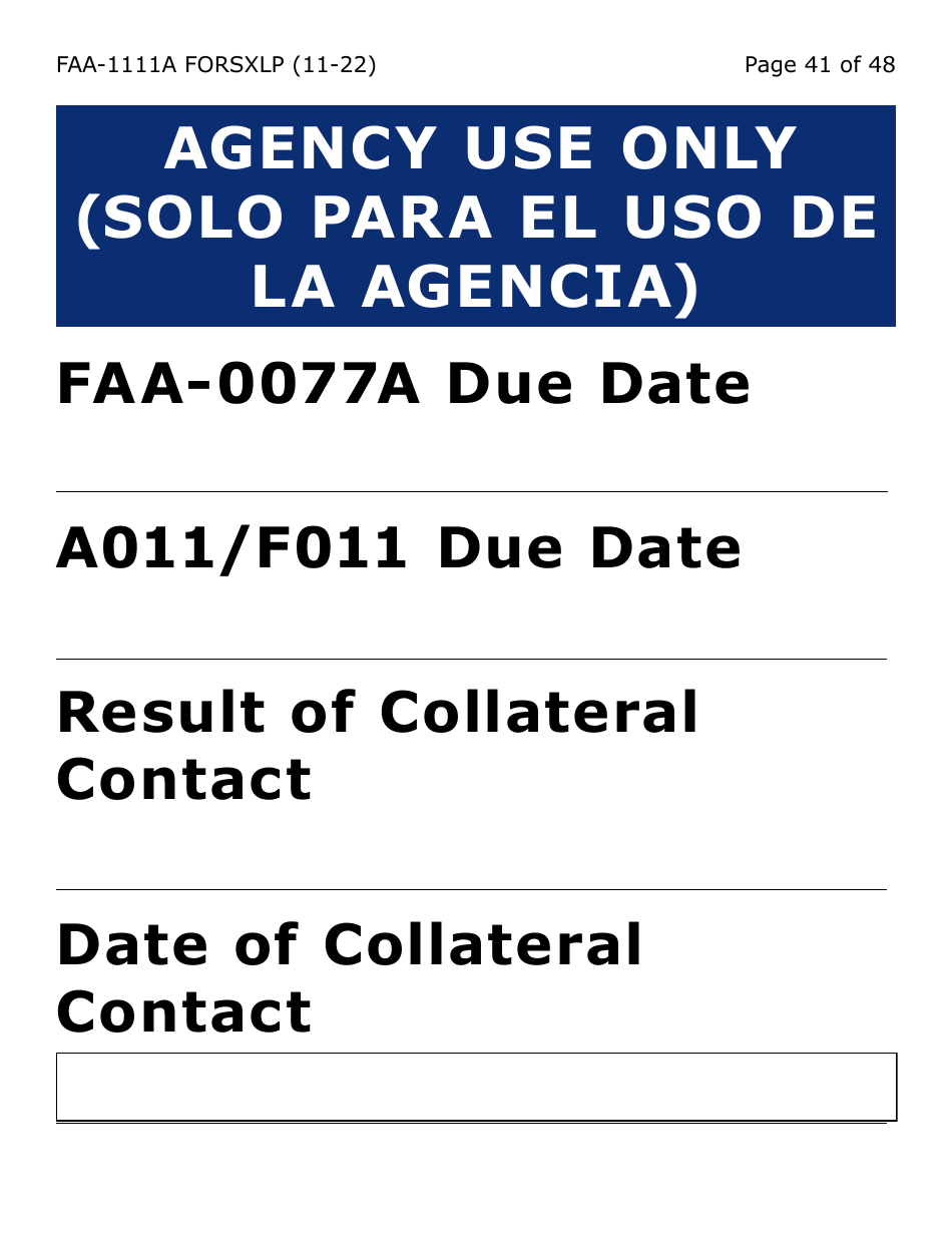 Formulario FAA-1111A-SXLP Formulario Para Verificar La Declaracion Del Participante (Letra Extra Grande) - Arizona (Spanish), Page 41