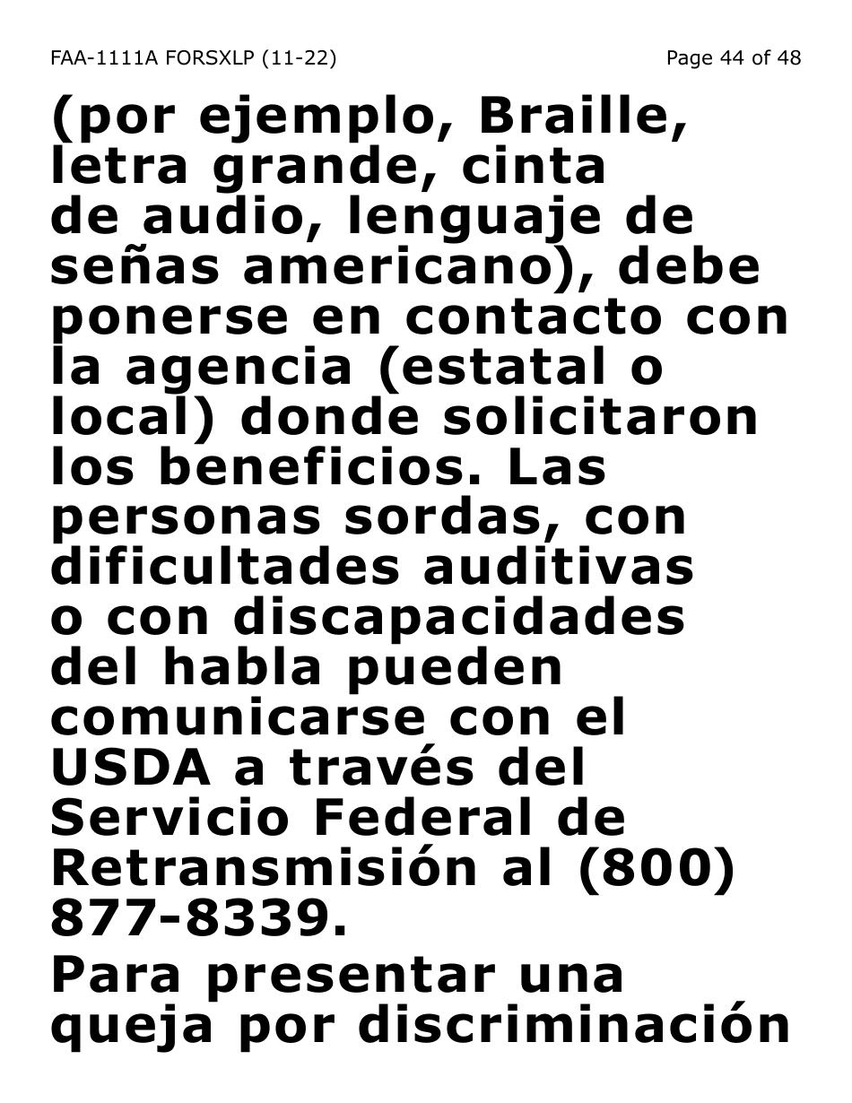 Formulario FAA-1111A-SXLP Formulario Para Verificar La Declaracion Del Participante (Letra Extra Grande) - Arizona (Spanish), Page 44