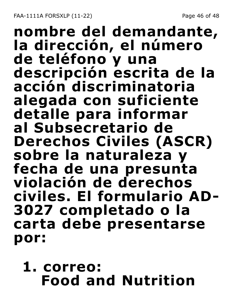 Formulario FAA-1111A-SXLP Formulario Para Verificar La Declaracion Del Participante (Letra Extra Grande) - Arizona (Spanish), Page 46