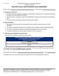 Document preview: Form CC-214-A Relative Child Care Provider Rate Agreement - Arizona