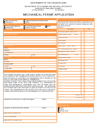 Document preview: Mechanical Permit Application - Virgin Islands