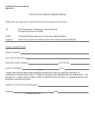 Certificate of Use and Occupancy Inspection Request - Virgin Islands, Page 2