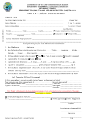 Document preview: Application for Plumbing Permit - Virgin Islands